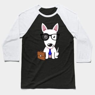 Funny bull terrier is on the way to work Baseball T-Shirt